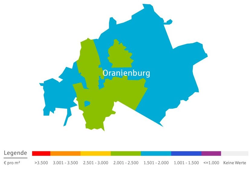 Immobiilien Preisverteilung in Oranienburg, Haus Preisverteilung in Oranienburg, Häsuer Preisverteilung in Oranienburg, Wohnungen Preisverteilung in Oranienburg