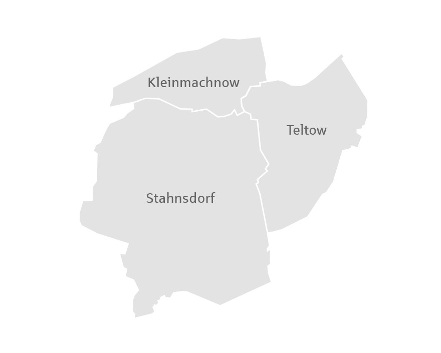 Karte von Teltow, Kleinmachnow und Stahnsdorf